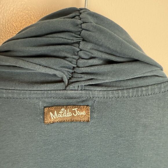 Matilda Jane Cardigan Women Size M Blue Colorblock Open Front Stretch - Picture 10 of 15